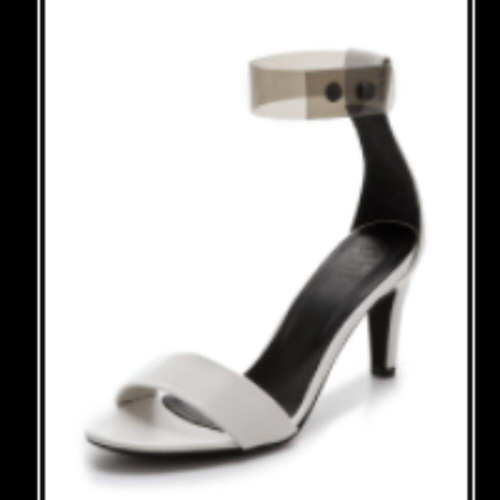 TIBI $425 Clara Sandal with Ankle Strap White Clear Size 35 5 INDIE SLEAZE